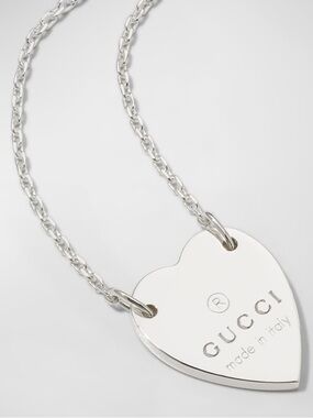 Gucci Sterling Silver Heart Pendant Necklace - Women's Jewelry